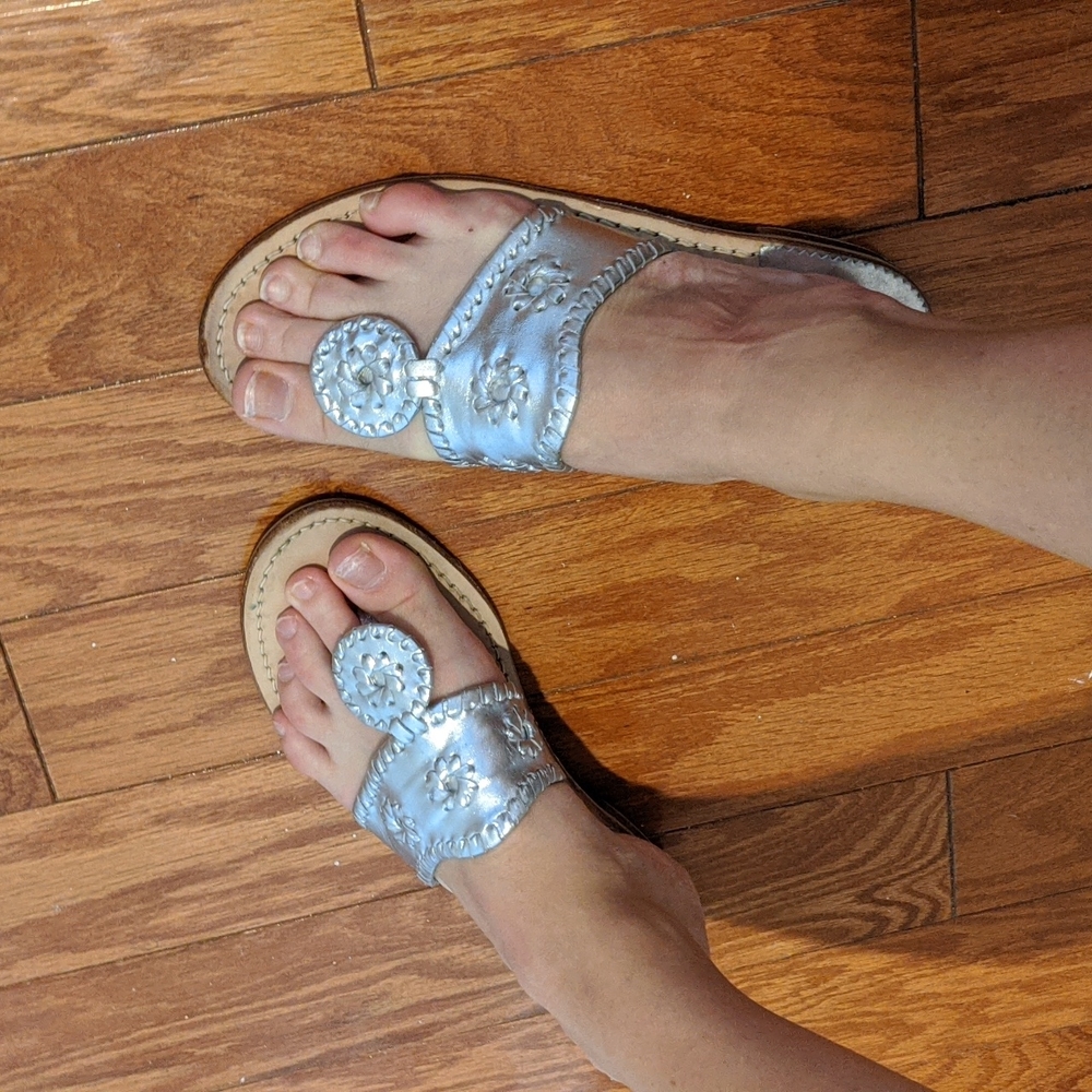 Jack Rogers silver sandals